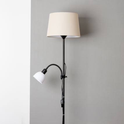 Brilagi - Golvlampa CERIA 1xE27/100W/230V + 1xE14/25W svart/beige