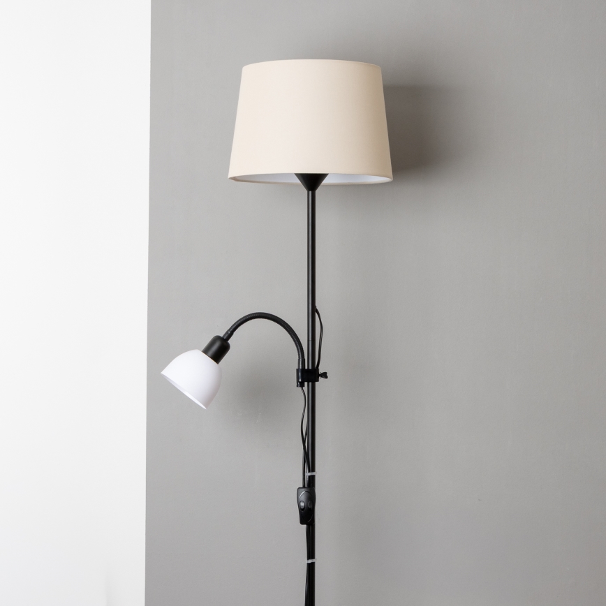 Brilagi - Golvlampa CERIA 1xE27/100W/230V + 1xE14/25W svart/beige