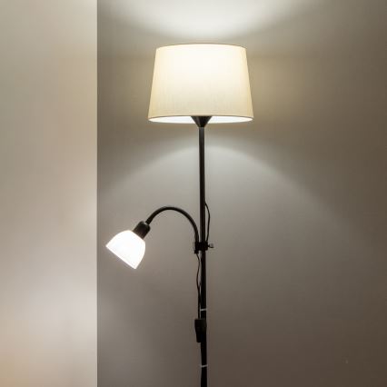 Brilagi - Golvlampa CERIA 1xE27/100W/230V + 1xE14/25W svart/beige