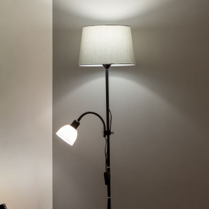 Brilagi - Golvlampa CERIA 1xE27/100W/230V + 1xE14/25W svart/grå