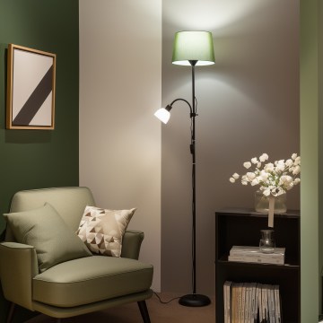 Brilagi - Golvlampa CERIA 1xE27/100W/230V + 1xE14/25W svart/grön