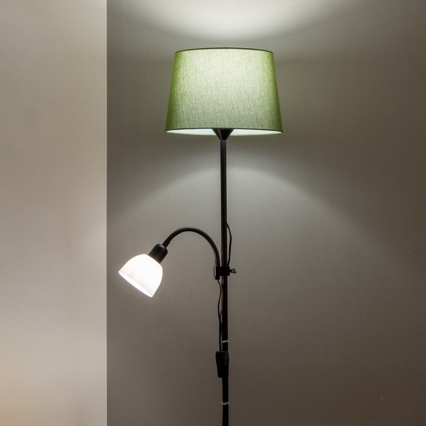 Brilagi - Golvlampa CERIA 1xE27/100W/230V + 1xE14/25W svart/grön
