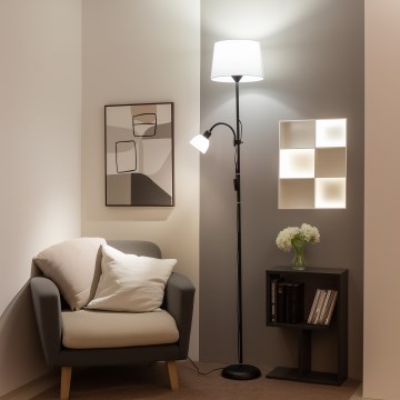 Brilagi - Golvlampa CERIA 1xE27/100W/230V + 1xE14/25W svart/vit
