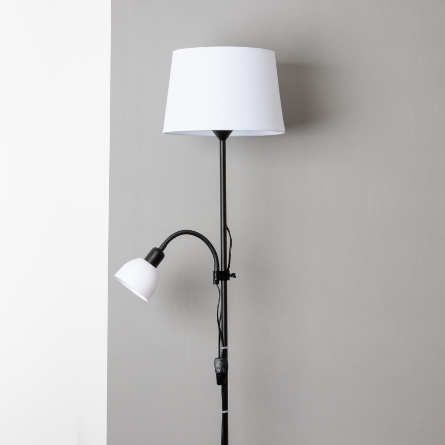 Brilagi - Golvlampa CERIA 1xE27/100W/230V + 1xE14/25W svart/vit