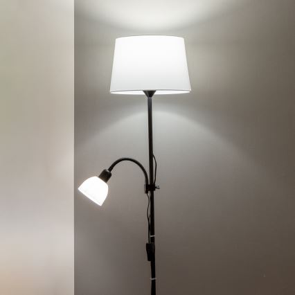 Brilagi - Golvlampa CERIA 1xE27/100W/230V + 1xE14/25W svart/vit