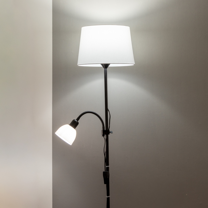 Brilagi - Golvlampa CERIA 1xE27/100W/230V + 1xE14/25W svart/vit