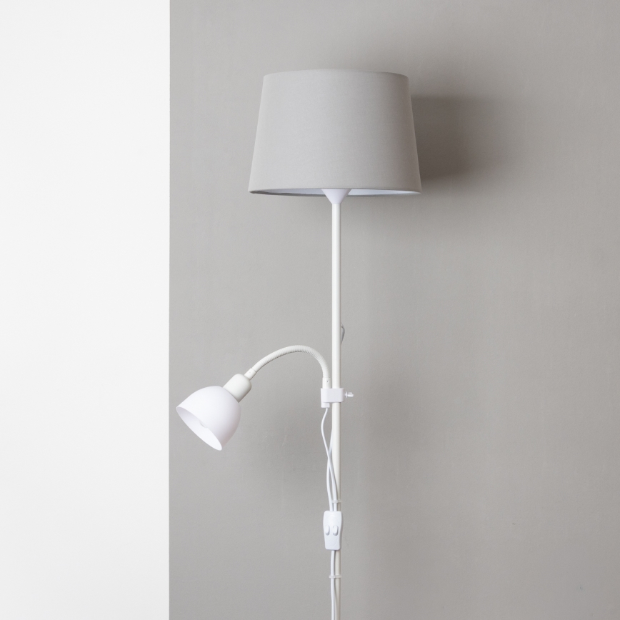 Brilagi - Golvlampa CERIA 1xE27/100W/230V + 1xE14/25W vit/grå