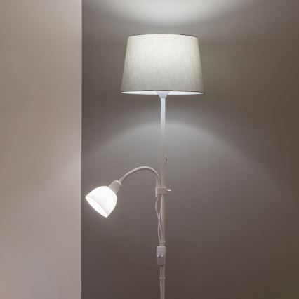 Brilagi - Golvlampa CERIA 1xE27/100W/230V + 1xE14/25W vit/grå