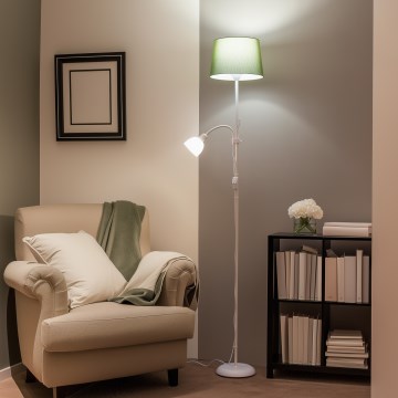 Brilagi - Golvlampa CERIA 1xE27/100W/230V + 1xE14/25W vit/grön