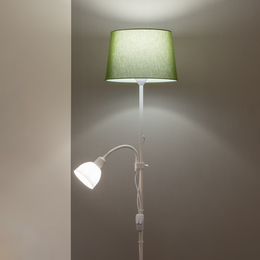 Brilagi - Golvlampa CERIA 1xE27/100W/230V + 1xE14/25W vit/grön