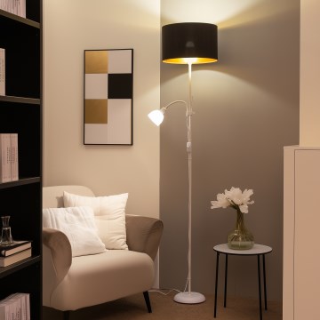 Brilagi - Golvlampa CERIA 1xE27/100W/230V + 1xE14/25W vit/svart