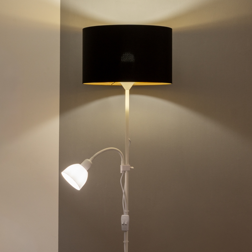 Brilagi - Golvlampa CERIA 1xE27/100W/230V + 1xE14/25W vit/svart