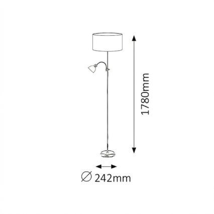 Brilagi - Golvlampa CERIA 1xE27/100W/230V + 1xE14/25W vit/svart