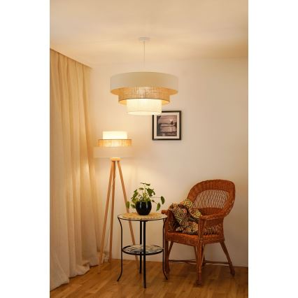 Brilagi - Golvlampa DENVER LUNETA 1xE27/15W/230V beige/brun/kräm