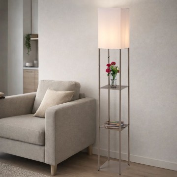 Brilagi - Golvlampa med hyllor GRADUS 1xE27/40W/230V 150 cm grå/beige