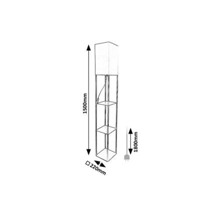 Brilagi - Golvlampa med hyllor GRADUS 1xE27/40W/230V 150 cm grå/beige