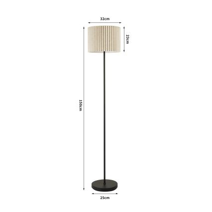 Brilagi - Golvlampa NORDIC WAVE 1xE27/15W/230V linne/svart