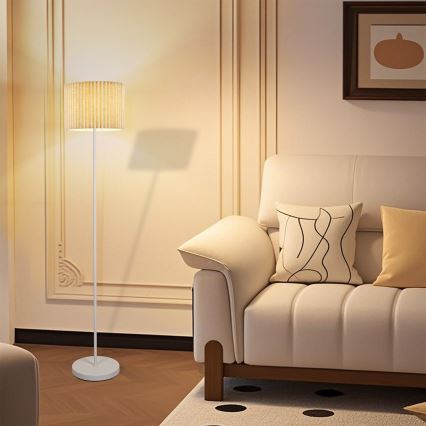 Brilagi - Golvlampa NORDIC WAVE 1xE27/15W/230V linne/vit