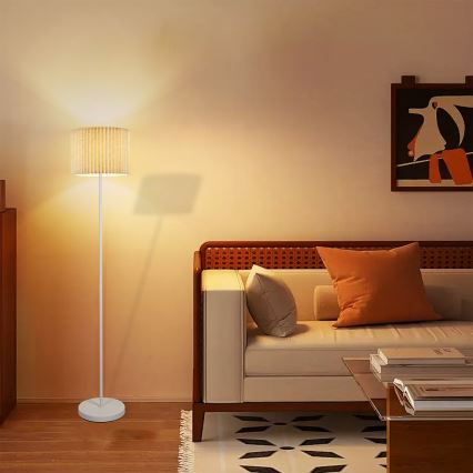 Brilagi - Golvlampa NORDIC WAVE 1xE27/15W/230V linne/vit