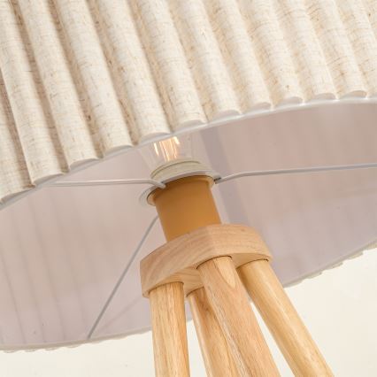 Brilagi - Golvlampa NORDIC WAVE 1xE27/15W/230V trä/linne