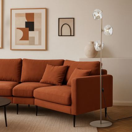 Brilagi - Golvlampa VULCANO 3xG9/8W/230V beige/rökbeige