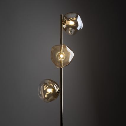Brilagi - Golvlampa VULCANO 3xG9/8W/230V guld/rökbeige