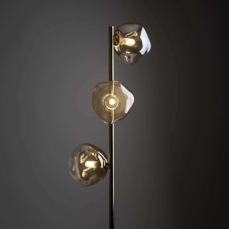 Brilagi - Golvlampa VULCANO 3xG9/8W/230V guld/rökbeige