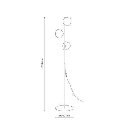 Brilagi - Golvlampa VULCANO 3xG9/8W/230V guld/rökbeige