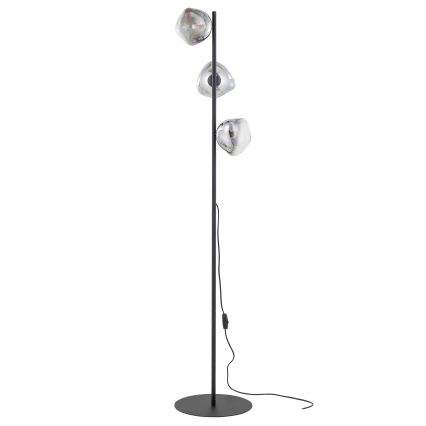 Brilagi - Golvlampa VULCANO 3xG9/8W/230V svart/rökig svart