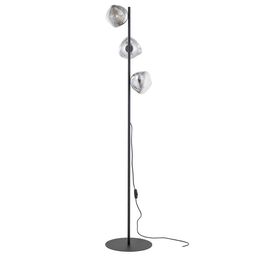 Brilagi - Golvlampa VULCANO 3xG9/8W/230V svart/rökig svart