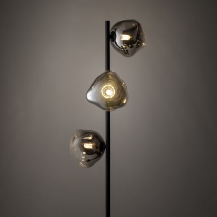 Brilagi - Golvlampa VULCANO 3xG9/8W/230V svart/rökig svart