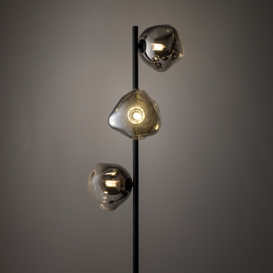 Brilagi - Golvlampa VULCANO 3xG9/8W/230V svart/rökig svart