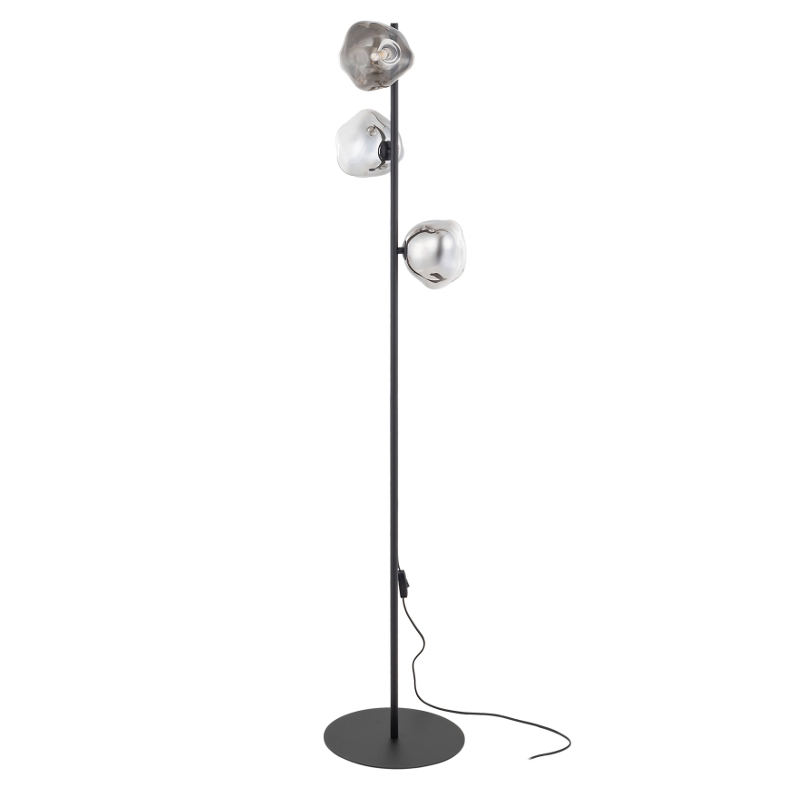 Brilagi - Golvlampa VULCANO 3xG9/8W/230V svart/rökig svart