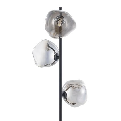 Brilagi - Golvlampa VULCANO 3xG9/8W/230V svart/rökig svart