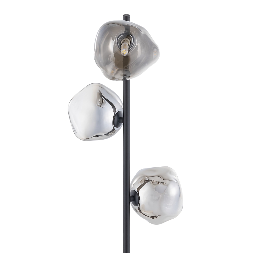 Brilagi - Golvlampa VULCANO 3xG9/8W/230V svart/rökig svart
