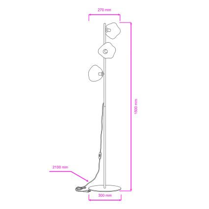 BRILAGI - Golvlampa VULCANO 3xG9/8W/230V svart/rökig svart
