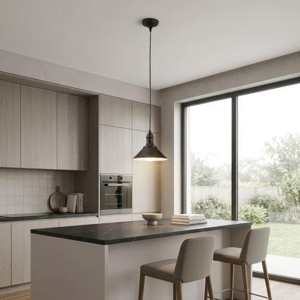 BRILAGI - Hänglampa med kabel FORGE 1xE27/60W/230V Ø 22 cm brun