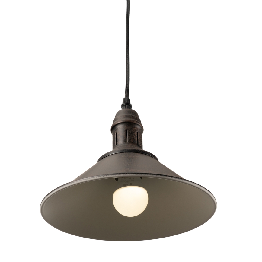 BRILAGI - Hänglampa med kabel FORGE 1xE27/60W/230V Ø 22 cm brun