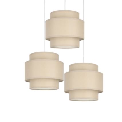 Brilagi - Hänglampa med kabel RESNA 3xE27/60W/230V Ø 45 cm beige