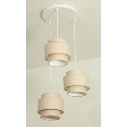 Brilagi - Hänglampa med kabel RESNA 3xE27/60W/230V Ø 45 cm beige