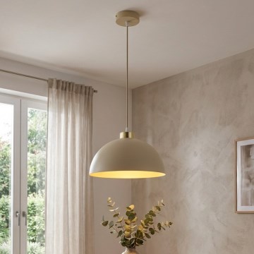 Brilagi - Hänglampa på kabel 1xE27/60W/230V Ø 30 cm beige/guld