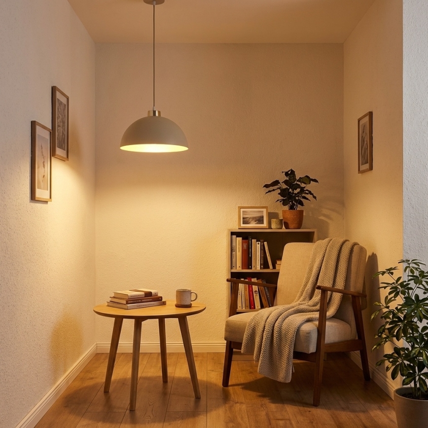 Brilagi - Hänglampa på kabel 1xE27/60W/230V Ø 30 cm beige/guld
