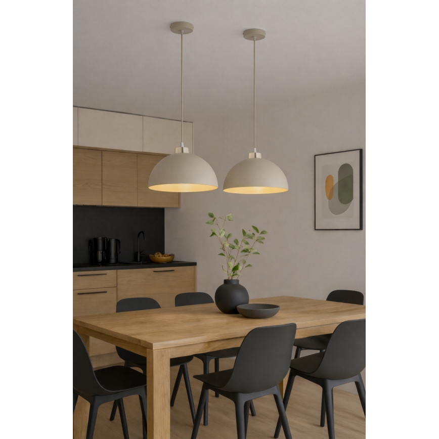 Brilagi - Hänglampa på kabel 1xE27/60W/230V Ø 30 cm beige/guld