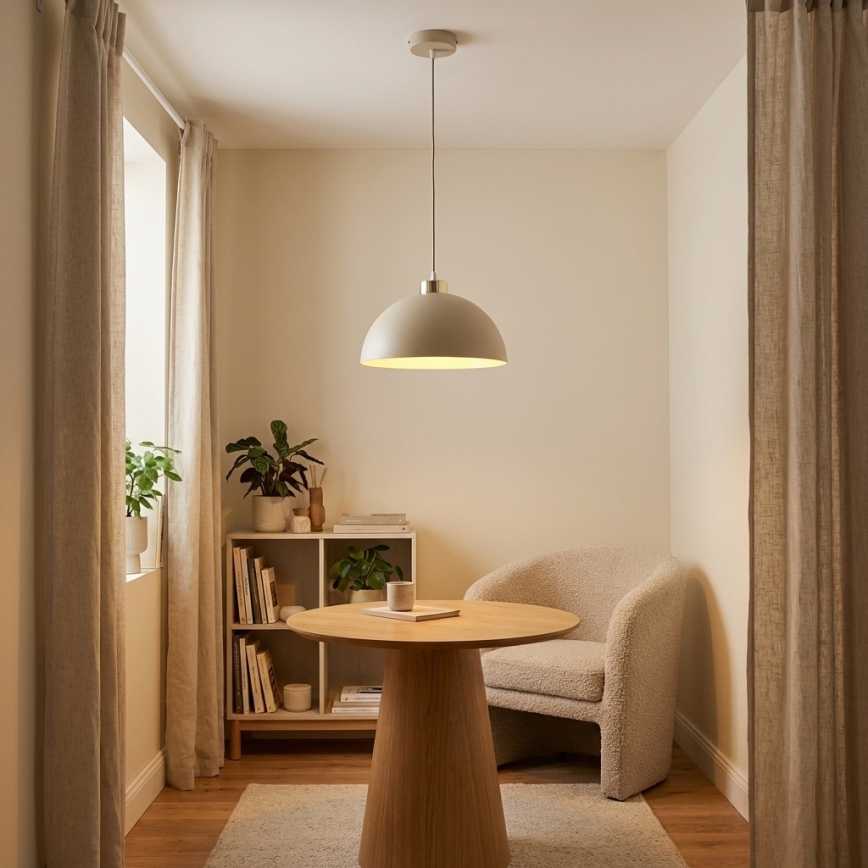 Brilagi - Hänglampa på kabel 1xE27/60W/230V Ø 30 cm beige/guld