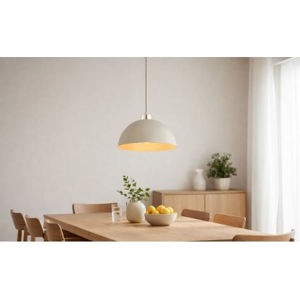 Brilagi - Hänglampa på kabel 1xE27/60W/230V Ø 30 cm beige/guld