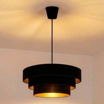 Brilagi - Hänglampa på kabel LUNETA 1xE27/60W/230V Ø 40 cm svart/guld