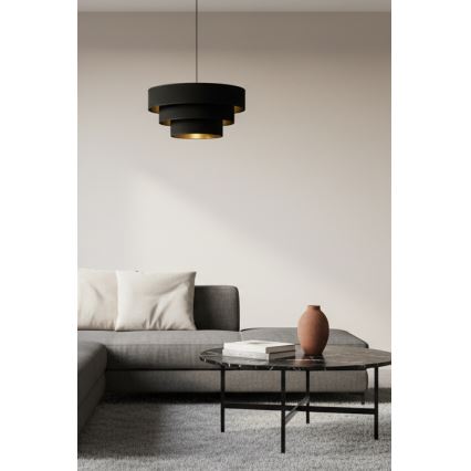 Brilagi - Hänglampa på kabel LUNETA 1xE27/60W/230V Ø 40 cm svart/guld