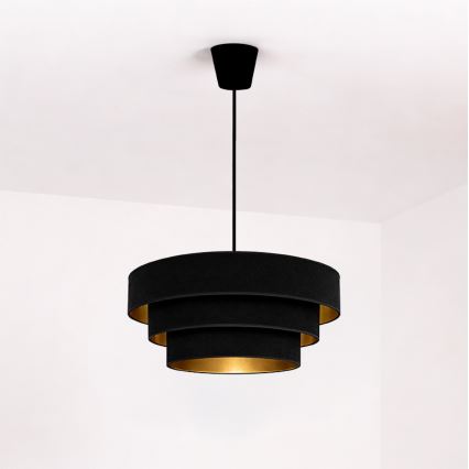 Brilagi - Hänglampa på kabel LUNETA 1xE27/60W/230V Ø 40 cm svart/guld
