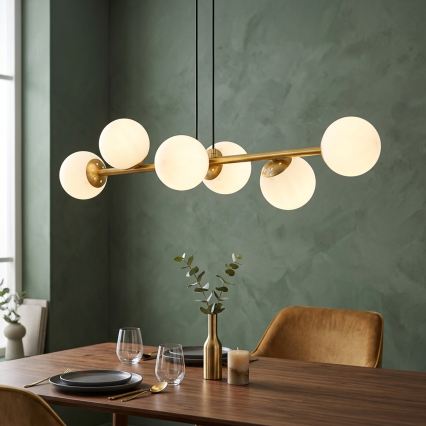 Brilagi - Hänglampa på kabel MALONY 6xE14/20W/230V guld