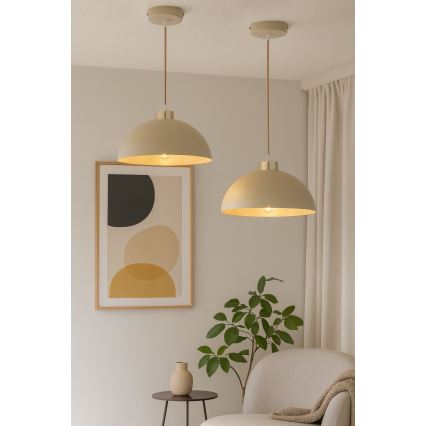 Brilagi - Hänglampa på kabel MOON 1xE27/60W/230V Ø 30 cm beige/guld